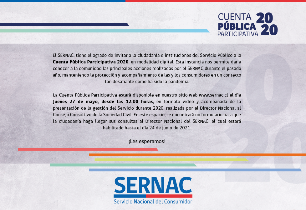 Invitación Cuenta Pública Participativa del SERNAC Invitación Cuenta Pública Participativa del SERNAC