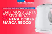 SERNAC emite alerta de seguridad por hervidores Recco que presentan fallas en su base