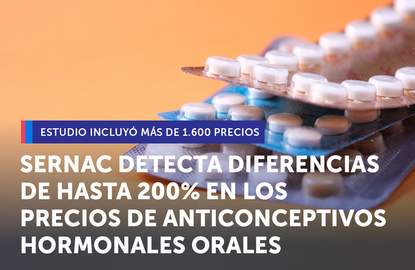 SERNAC detecta diferencias de hasta 200% en los precios de anticonceptivos hormonales orales