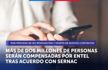 Tras acuerdo del SERNAC, más de dos millones de personas serán compensadas por Entel