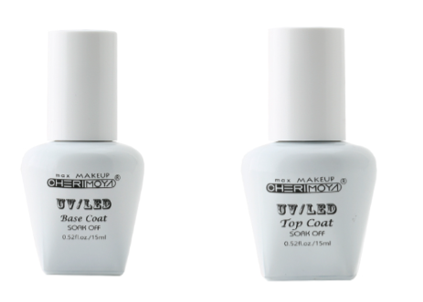 Esmaltes de uñas marca CHERIMOYA, líneas TOP GLOSSY y TOP FINISH GEL, año 2025.