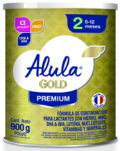 Fórmulas Infantiles, Marca Alula Gold 2 (6 a 12 meses) 900g